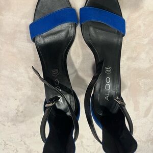 Aldo Women's Black and Royal Blue Heels
